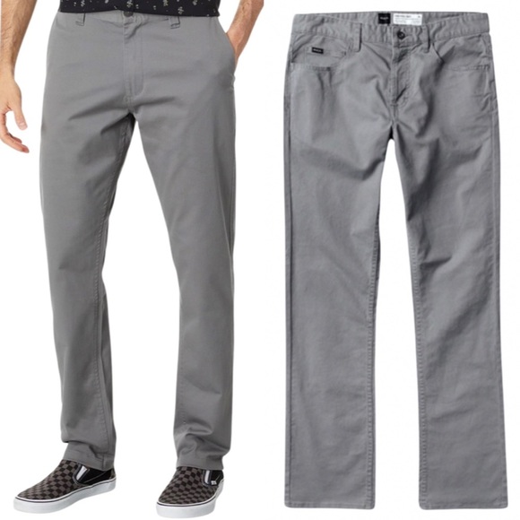 RVCA Other - RVCA Slim Straight Stay Pant in Grey Size 38